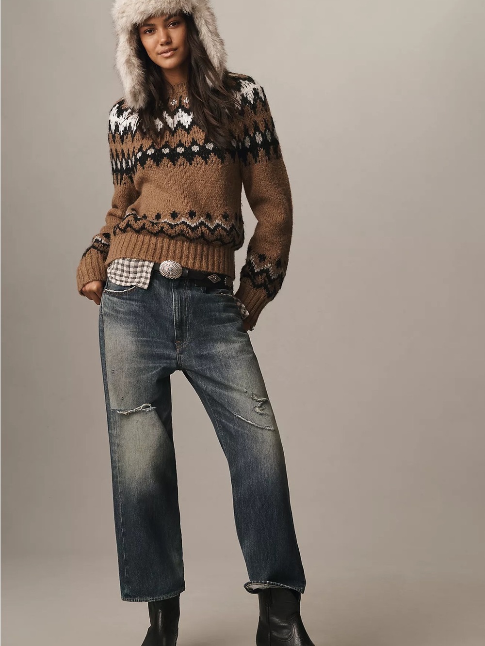 NWT Anthropologie English Factory Mock-Neck Fairisle Sweater Size Small - Picture 2 of 4
